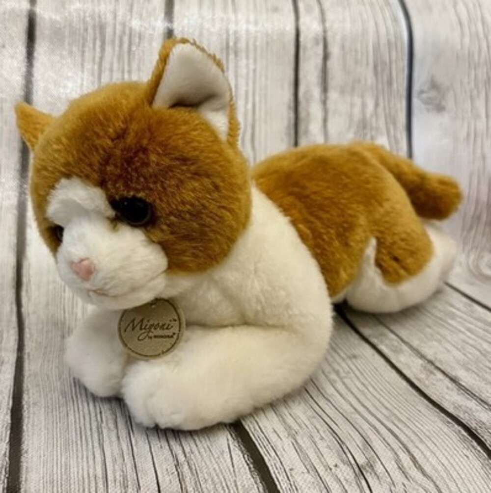 Aurora Miyoni Orange White Cat Plush Realistic Stuffed Animal 10” Soft Toy